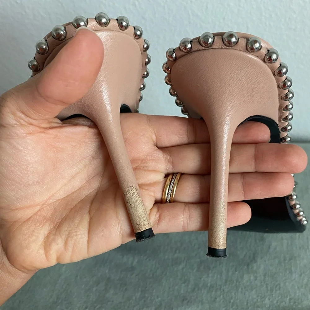 Alexander Wang Nova Mule Slides 95mm Sand Stone Size 37 - Picture 6 of 7